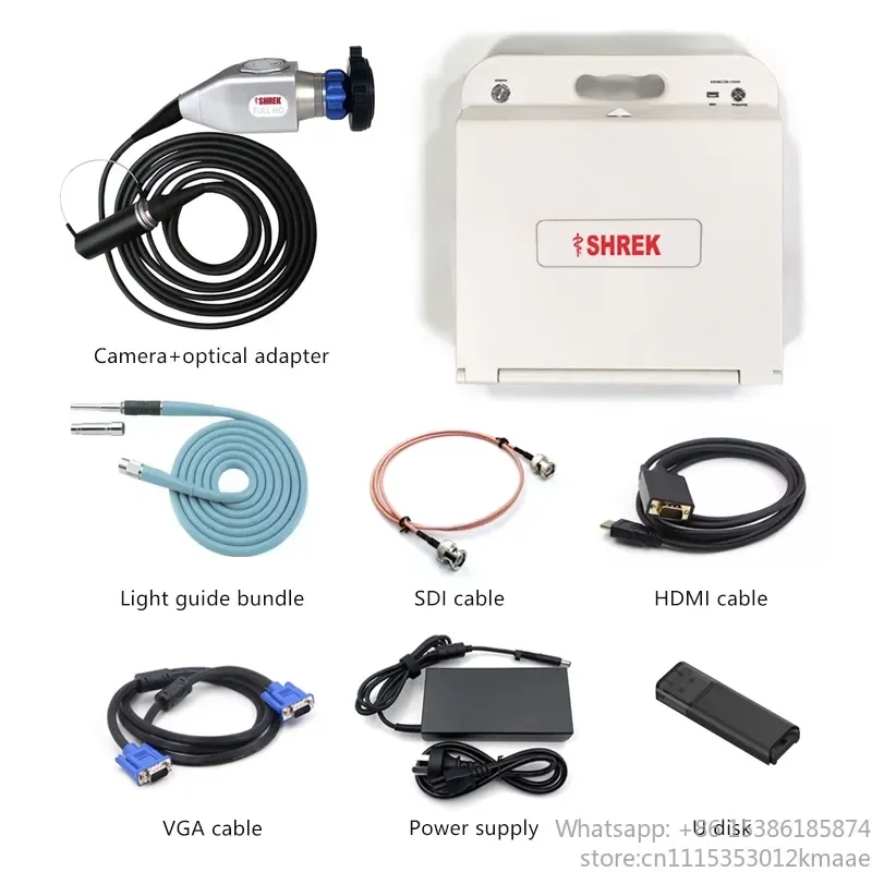 Vequyn 1080P Veterinary Endoscope Camera System – Full HD ENT Diagnostic Machine with 17-inch Display, Portable HD Endoscopic