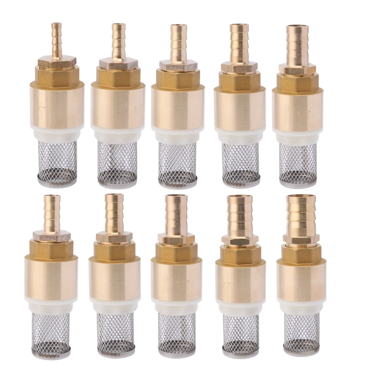 6~19mm Hose Check Valve With Filter Water Pump Foot Valve Garden Irrigation Pipe One-way Valve Aquarium Brass Filter Fittings