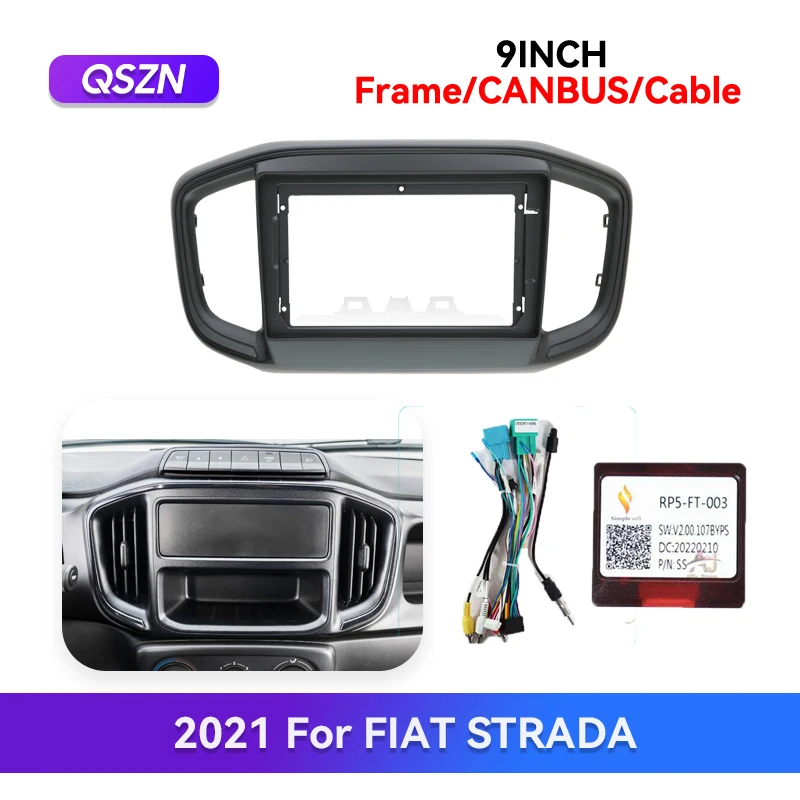 

QSZN 2021 For FIAT STRADA Car Radio Fascias Frame Stereo Panel Wiring Harness Power Cable Adapter Canbus Conecter Dashboard