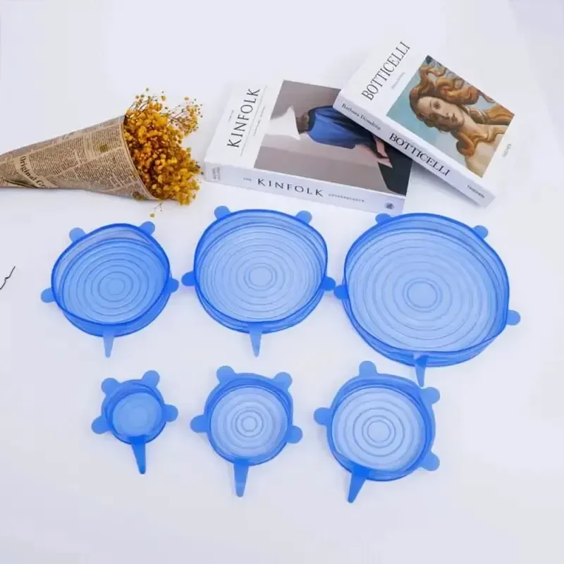 6pcs Reusable Silicone Stretch Lids For Food Bowls - Multifunctional Fruit And Vegetable Fresh-Keeping Cover image 3