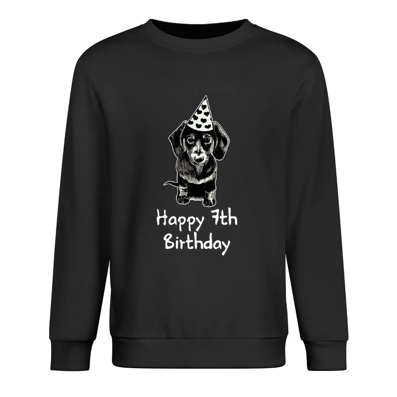 

Happy 7th Birthday Dachshund Drawing Gift for Kids Pullover men wear fashion men men's coat men's sweatshirts