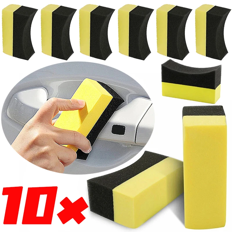 2-10Pcs Tyre Polishing Waxing Sponge Detailing Applicator Sponge Applicator Pads Tire Wash Wipe Cleaning Tool Car Cleaning Brush