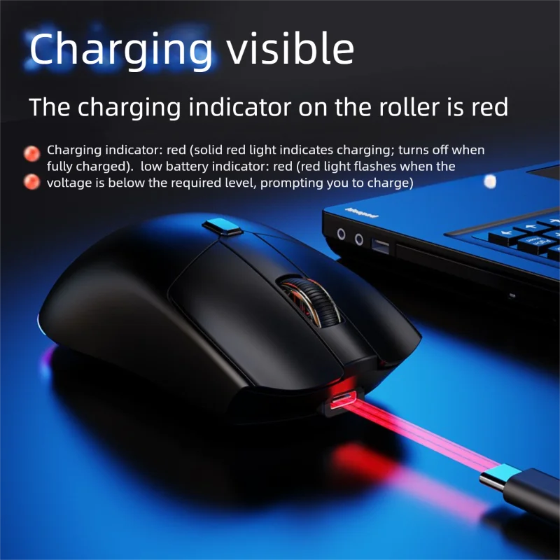 Lightweight Bluetooth+2.4Ghz+Wired Tri-Mode Wireless Mice RGB Light PAW3311 Sensor Silent Ergonomics Mouse For Desktop Computer