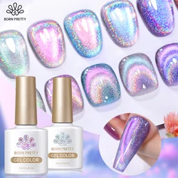 BORN PRETTY-Gel de uñas magnético 9D Laser Cat, Gel de uñas magnético Soak Off, Gel UV LED para arte de uñas en casa, rosa, púrpura