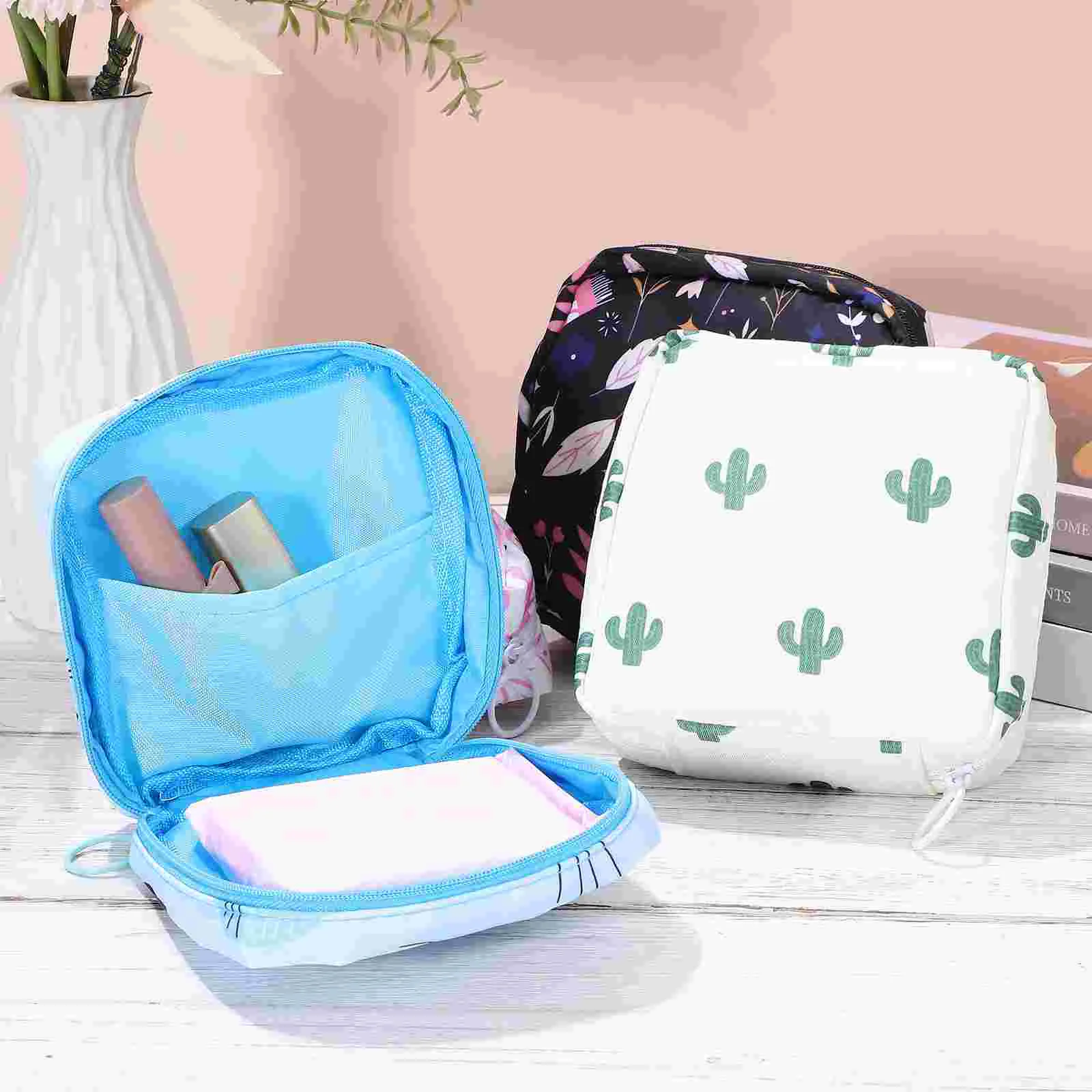 Girl Purses Tampon Storage Bag Portable Sanitary Napkin Travel Bags Cute Wallet Zipper Case Menstrual Pad Oxford Cloth Pads