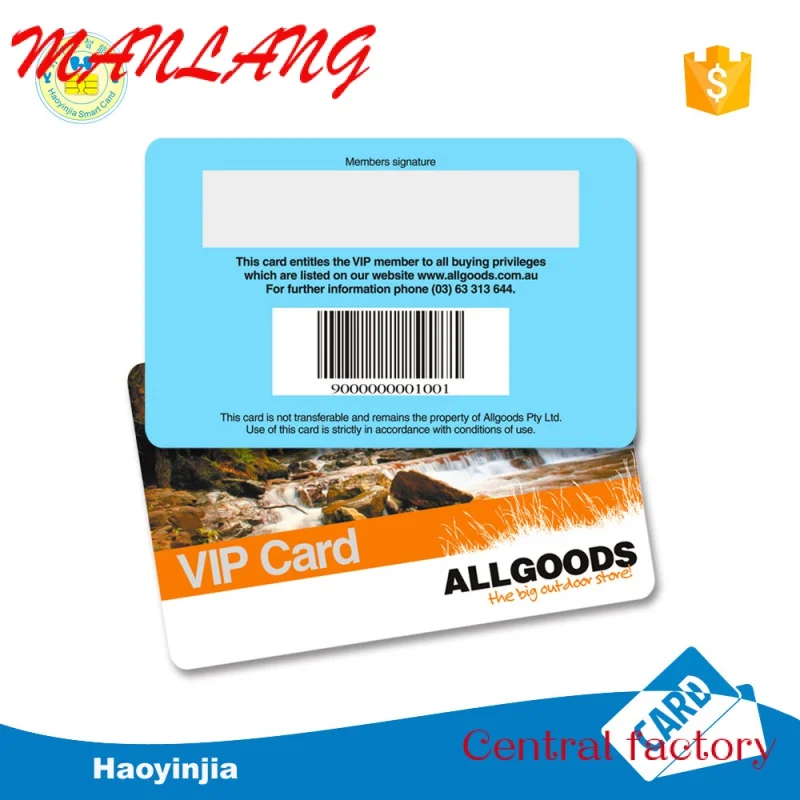 Custom  Full Color Printing Standard Size Loyalty Card Plastic Membership Card With Bar Code