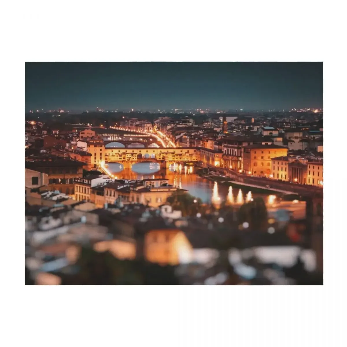 

ponte vecchio on the night Throw Blanket Bed Fashionable heavy to sleep Soft Plush Plaid Picnic Blankets