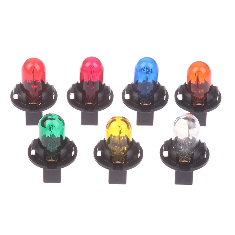 10PCS 5W Car Led Bulb Interior Lights Dashboard Heating Indicator Wedge Auto Instrument Lamp Air Conditioning Lamp 12V