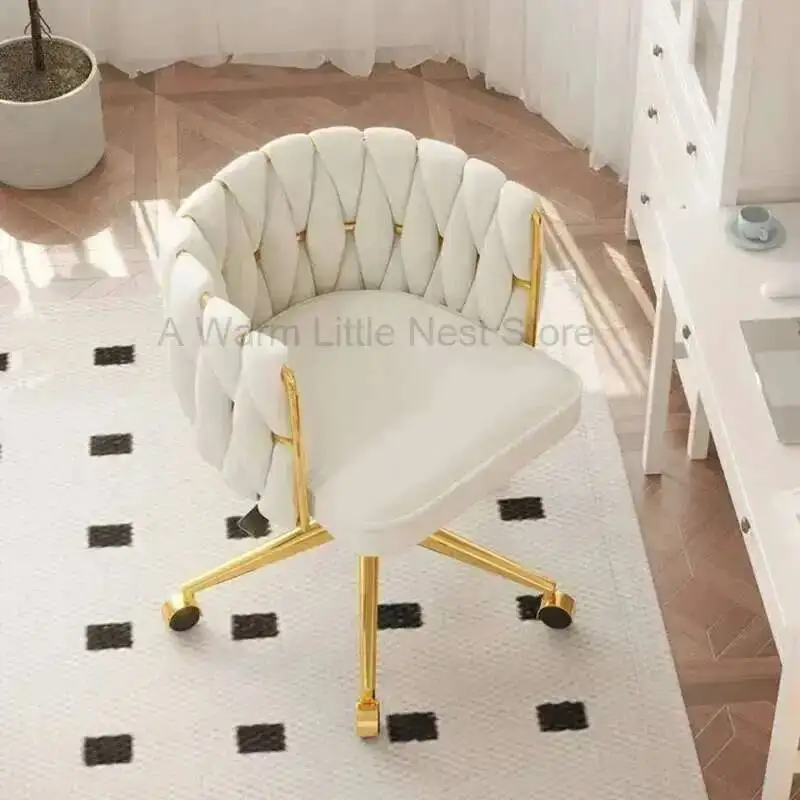 

Bedroom Makeup Computer Luxury Chair Girls Pink Elegant Backrest Simple Computer Chair Swivel Silla Escritiorio Office Furniture