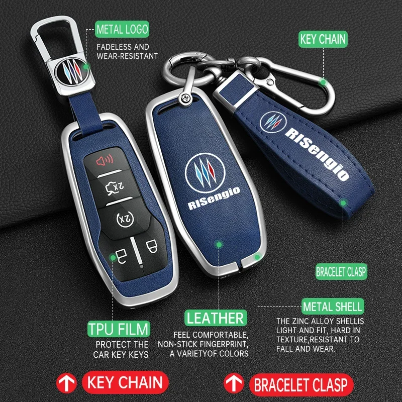 Zinc Alloy Car Key Case Cover For Ford Edge Explorer Fusion Mustang Mondeo F150 Lincoln MKZ MKC MKX 4 5 Buttons Auto Accessories