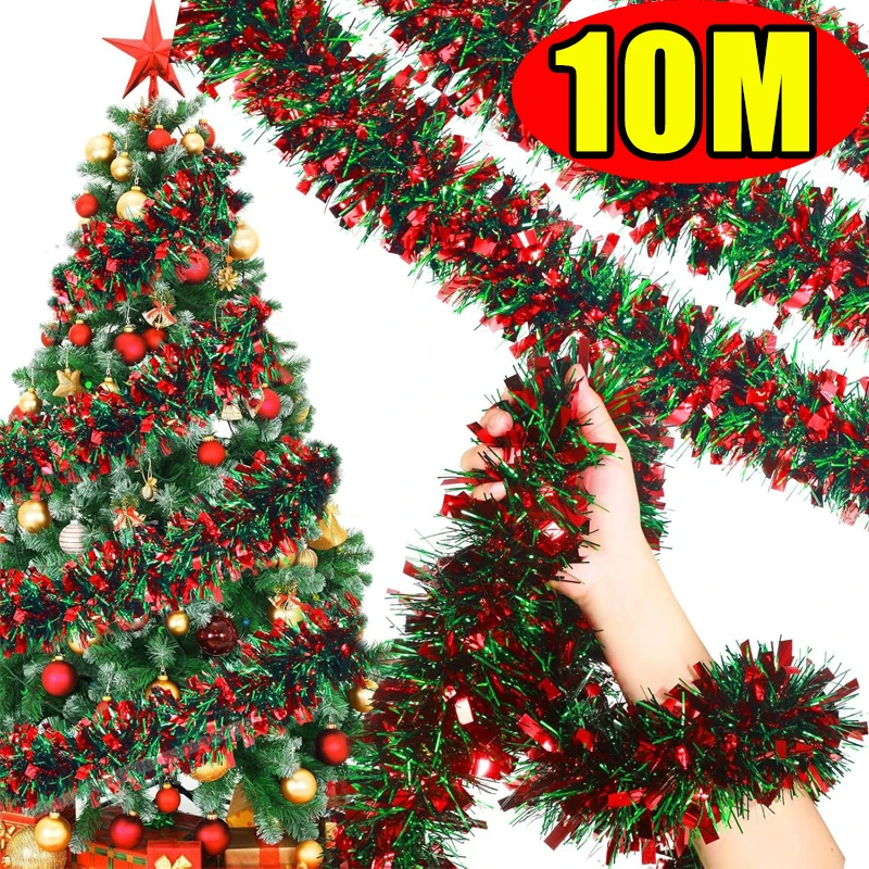 Рождественские гирлянды с мишурой, украшения для бара, топы 2/10 м, красный, зеленый венок, украшения для рождественской елки, вечерние украшения для дома, лестницы, подвеска, реквизит Рождественские гирлянды с мишурой, украшения для бара, топы 2/10 м, красный, зеленый венок, украшения для рождественской елки, вечерние украшения для дома, лестницы, подвеска, реквизит