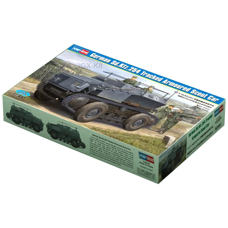 Hobbyboss 82491 1/35 German SdKfz 254 Tracked Armoured Scout Reconnaissan Vehicle Car Hobby Craft Toy Plastic Model Building Kit