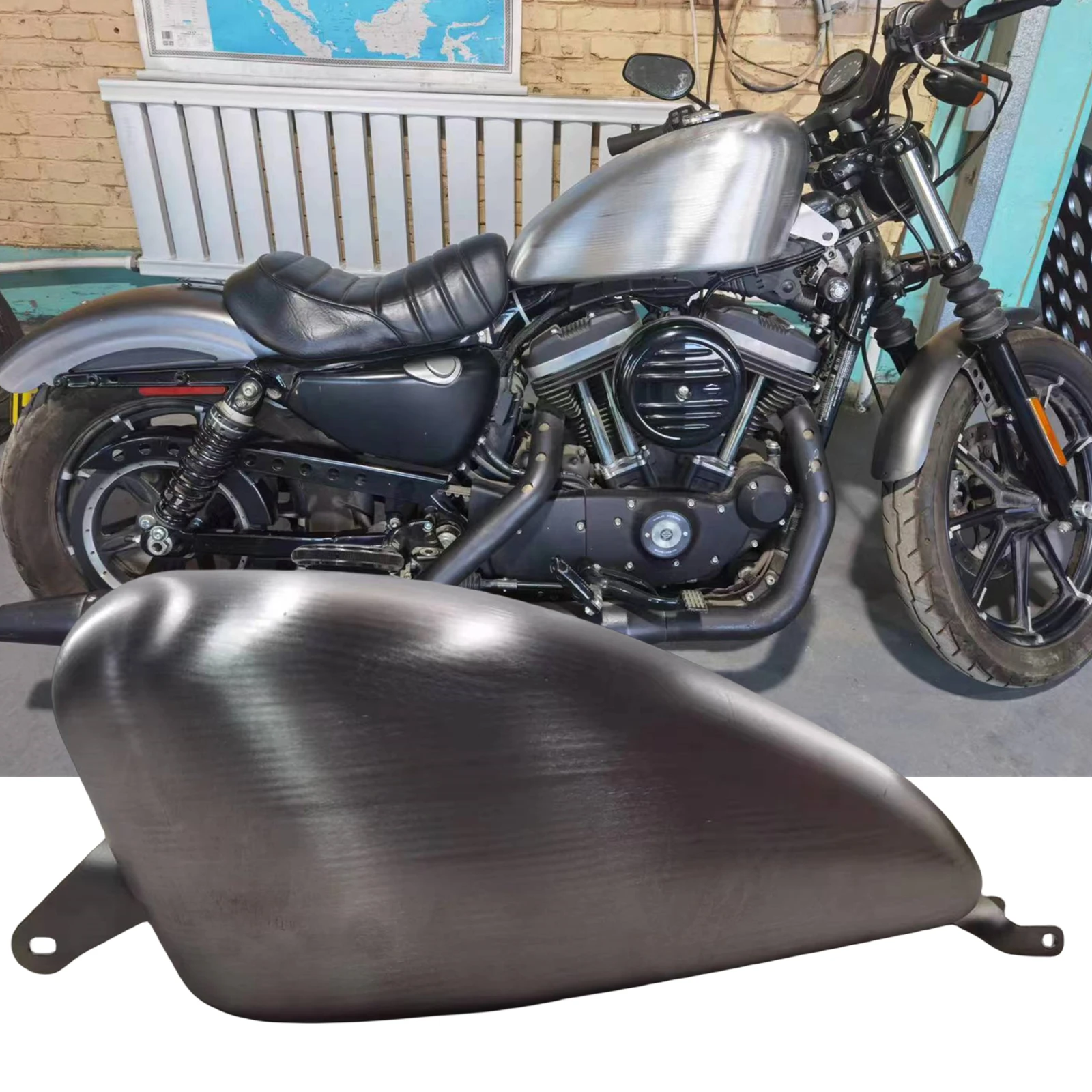 19 L Motorcycle Petrol Fuel Oil Tank Box Luggage For Harley Sportster XL 1200 883 2004-2006 Carburetor Version