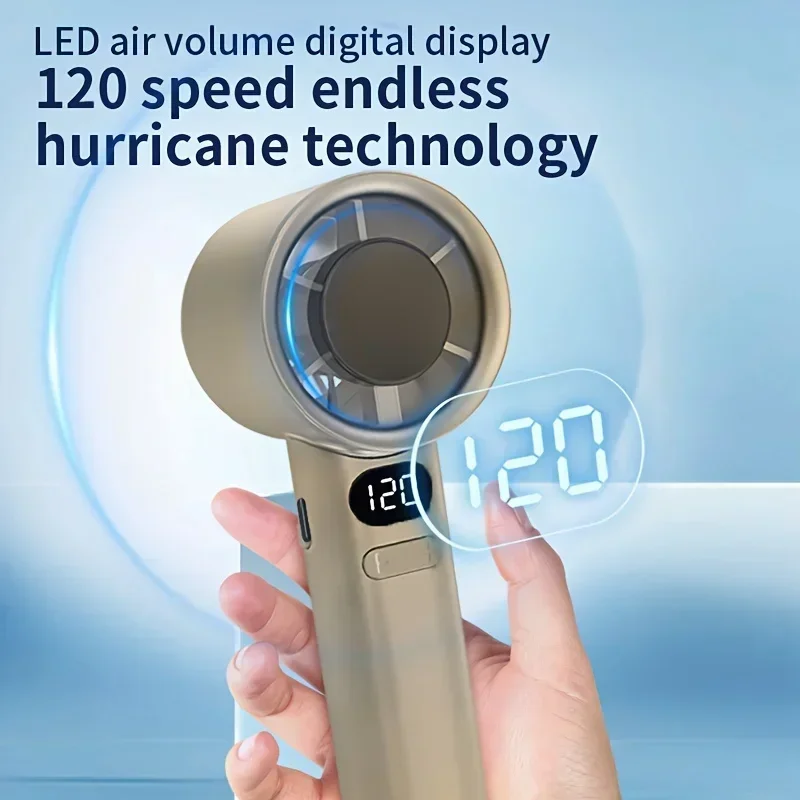 Nuevo ventilador de mano portátil, 120 velocidades de viento, Mini ventilador de mano sin aspas, recargable por USB, ventiladores personales de alta velocidad, ventilador eléctrico para pestañas