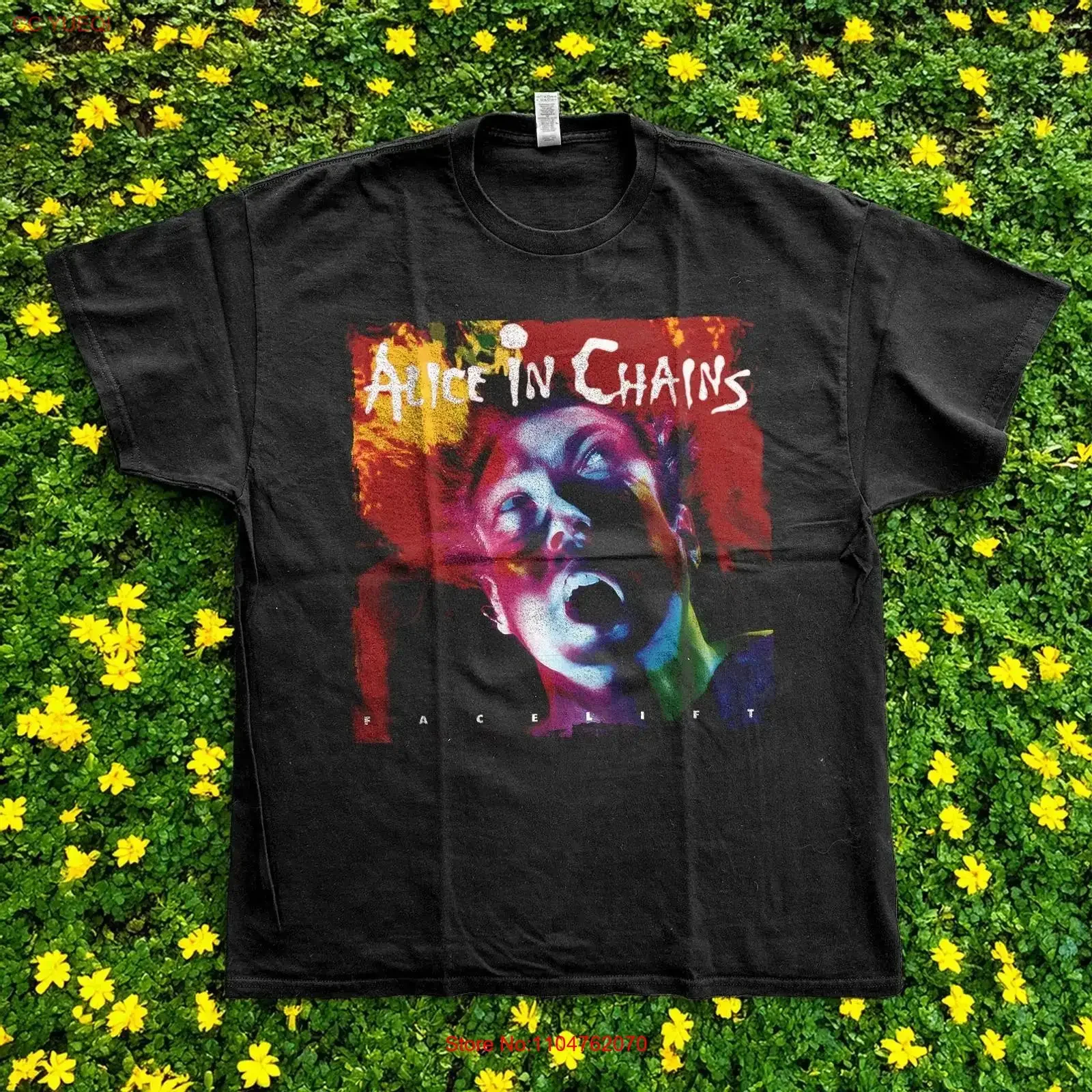 HOT Alice in Chains Facelift Rock Black Cotton T shirt long or short sleeves vintage Washed Unisex Casual Slightly graphic