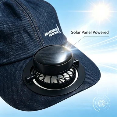 Denim Solar Cooling Fan Cap 3 Speed Wind Type-C Rechargeable Quiet Operation Long Battery Sun Hat for Cycling Construction Work