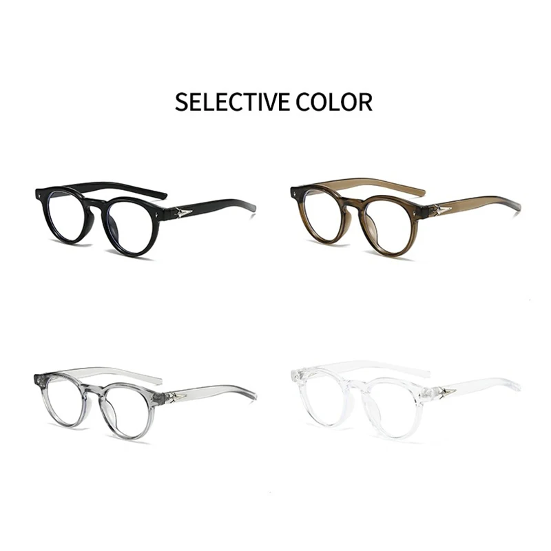 Fashion Round Anti Blue Light Blocking Glasses Men Women Trendy Stars Decoration Frame Accessory Eyewear Outdoor Eyeglasses view 4