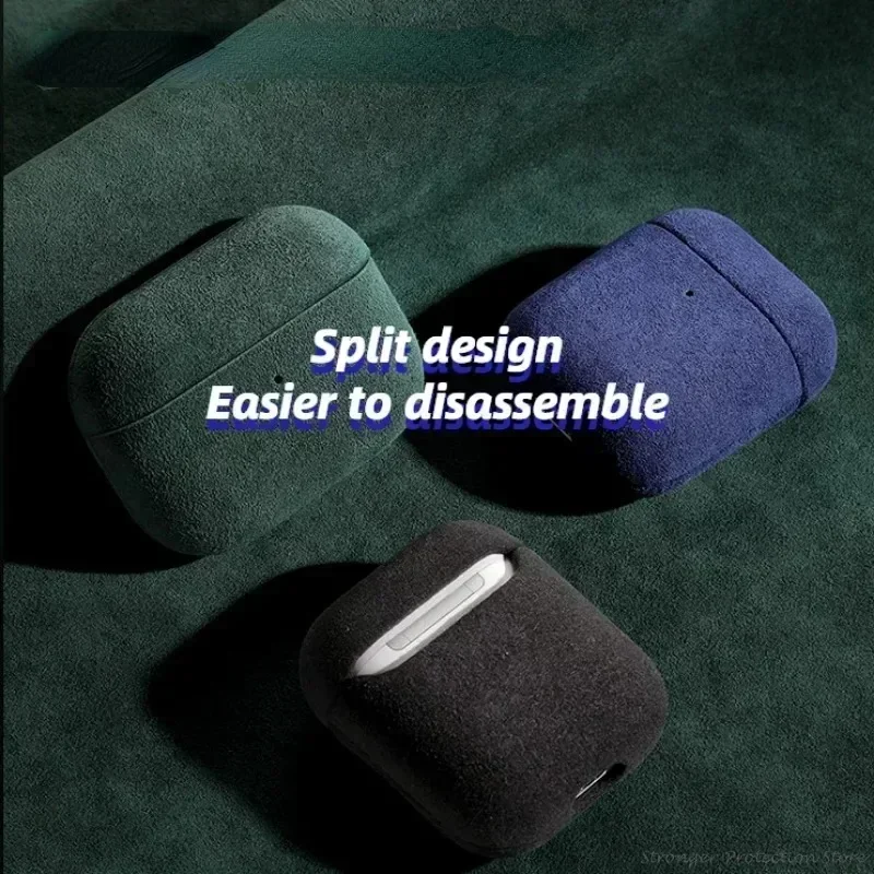 Italian Suede Leather Case For Airpods Pro 3 Pro 2 Airpods 4 Luxury Supercar Leather All Inclusive Case