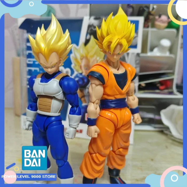 En Stock, Figura de Acción Coleccionable de Vegeta Super Saiyan con Cabello Dorado de la Saga de Dragon Ball Kai de Bandai, Regalo
