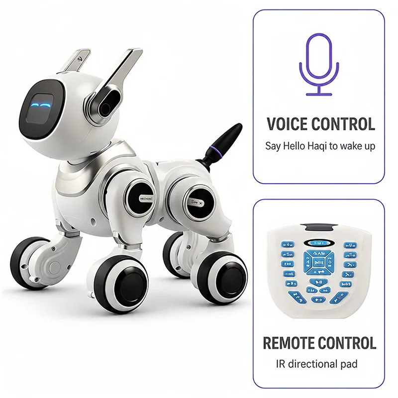 Interactive Robot Dog G110 For Kids Educational AI Pet Long‑term Memory 3‑Way Control Early Learning Children Toy Gift