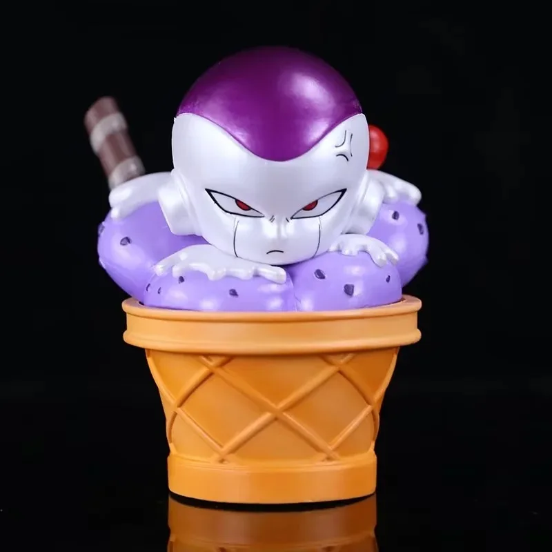 11cm Dragon Ball Super Saiyan Q Version Summer Ice Cream Cone Frieza Model Doll Ornament Boxed Figure For Friends Gifts