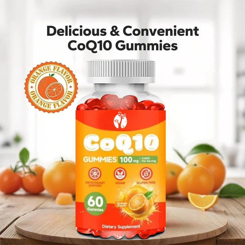 CoQ10 Gummies, Energy Support, Vegetarian Friendly Formula, Plant-based, Gelatin Free, Non GMO, Orange Flavored, 60 Gummies