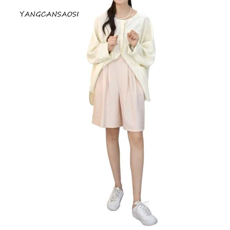 

2025 Women's Fashion Clothing 76% Natural Mulberry Silk Dry Silk High Waist Casual Straight Tube Light Pink Pants