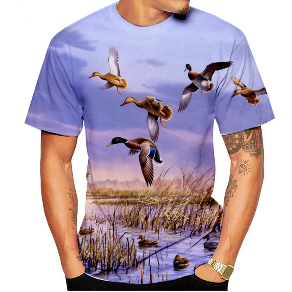 New Arrival Wild Duck Animal 3D Print T-Shirt Fashion Men/Women Harajuku Streetwear Hunting Tee Tops Summer Casual Short Sleeve