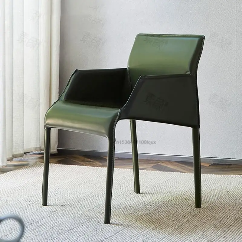 Restaurants Chairs For Kitchen House Furniture Modern Style Upholstered Side Leather Chair Green Tabouret De Dining Office Salon