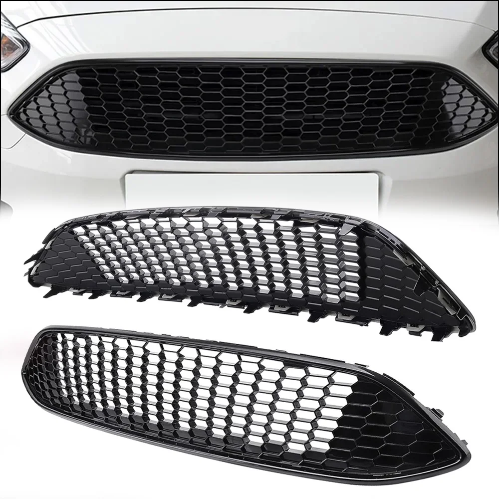 

Car Front Bumper Grill Upper Grille Fit For Ford Focus 2015 2016 2017 2018 Car ABS Hexagonal Honeycomb Mesh Grills Auto Parts