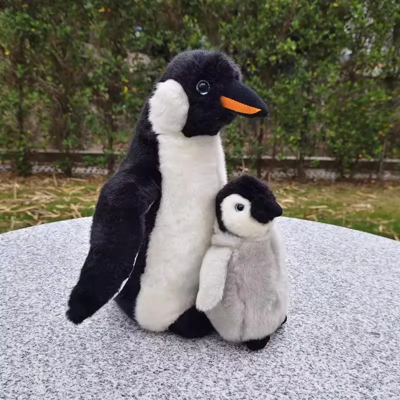 

[Funny] Zoo 28cm Lifelike Mother Penguin and Baby Penguin Plush Toy Simulation Soft Stuffed Animals Doll Birthday Gifts for Kids
