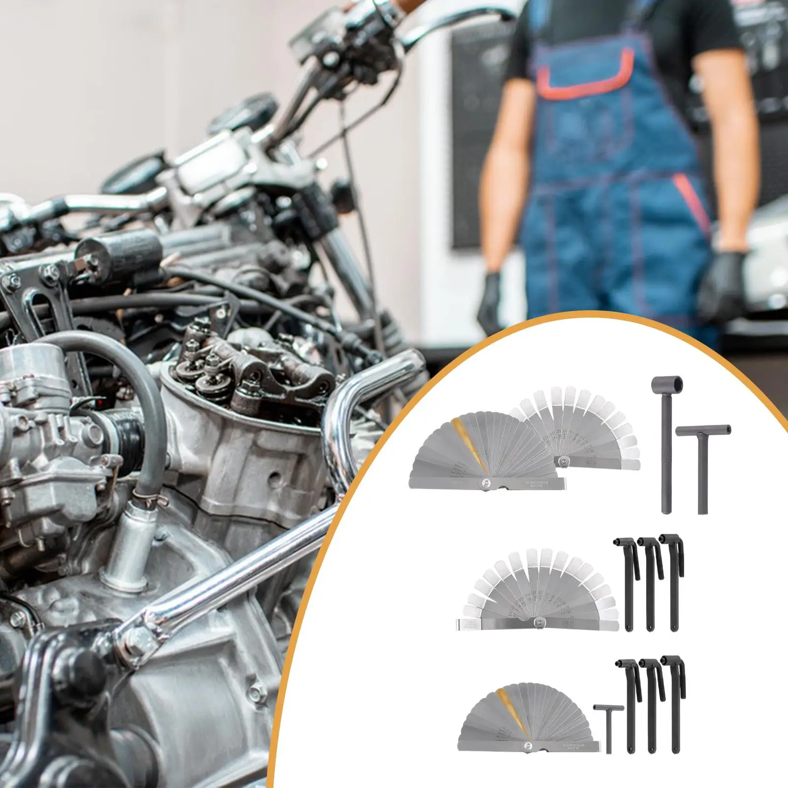 

Щуп Метрический измеритель ширины Толщиномер Инструмент с двойной маркировкой Измерительный инструмент Портативный Складной Прочный