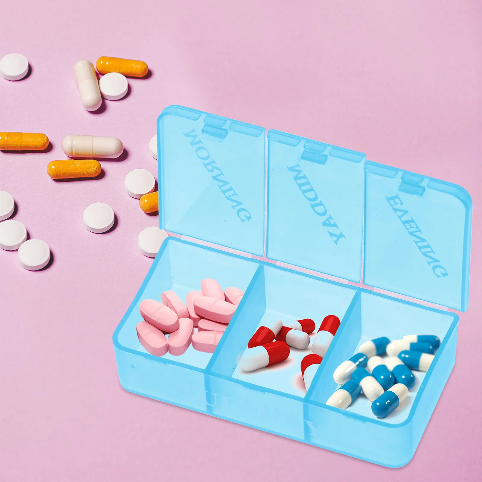 

1pc 7 Day Pill Case 21 Compartment Weekly Pill Organizer Portable Medicine Container For Daily Pills Tablets Vitamins Travel