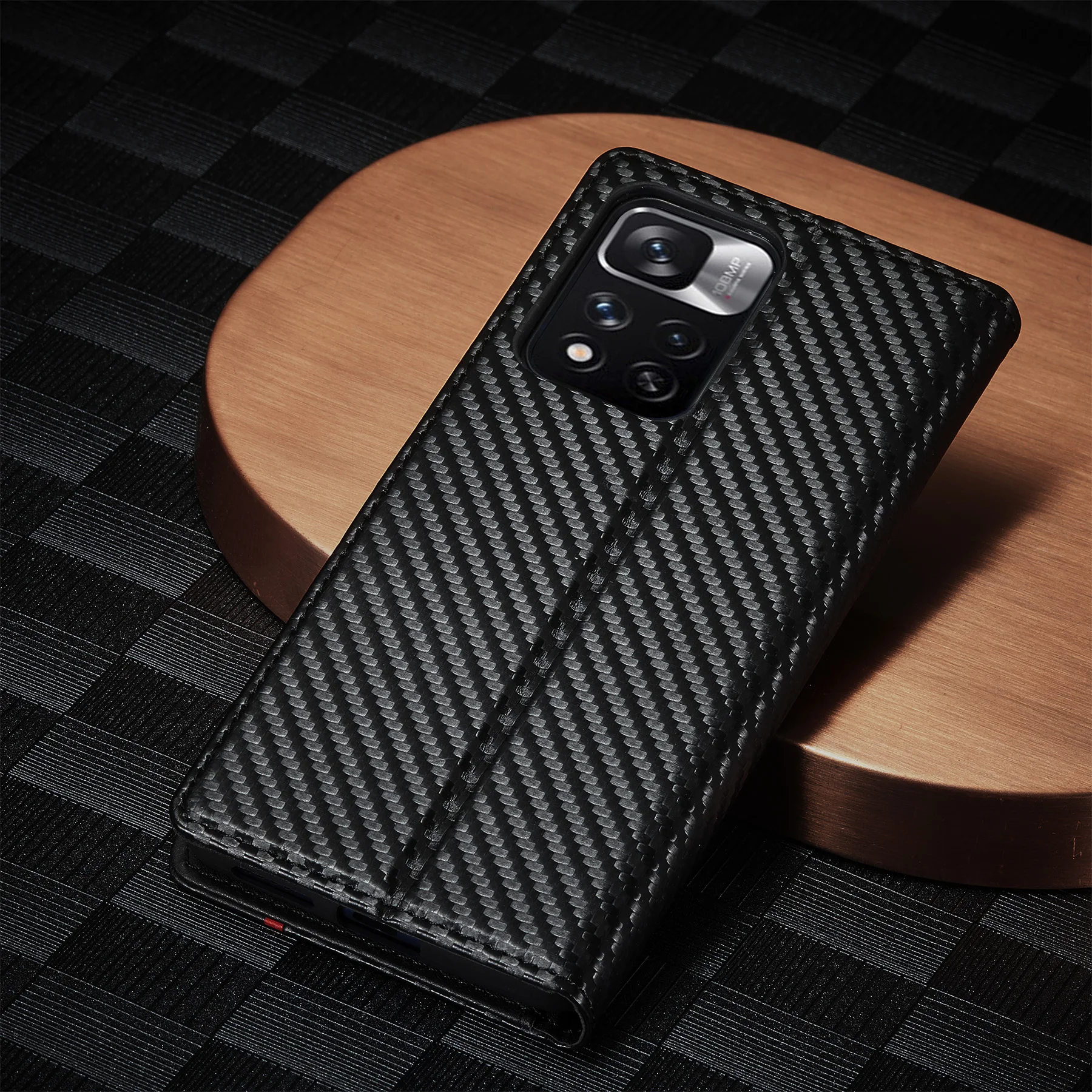 حافظة جلدية من ألياف الكربون لهاتف Xiaomi Poco X3 PRO NFC X4 X5 X6 X7 Pro 5G Redmi Note 14 4G 13 12 R S 11 S Pro Plus 5G #3