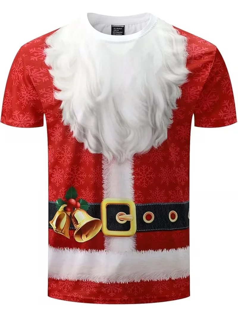 Family Christmas Shirt Santa Claus 3D Print T Shirt Men Women Funny Xmas Outfit Holiday Party Clothing Unisex Casual Tee Clothes