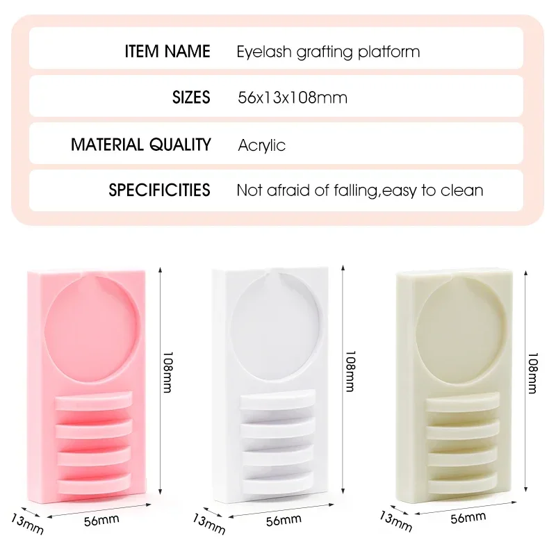 1PCS Reusable 2 in 1 อะคริลิคขนตาปลอม Eyelash Stand Pad และผู้ถือกาวขนตา Grafting Assistor Station เครื่องมือที่จําเป็น