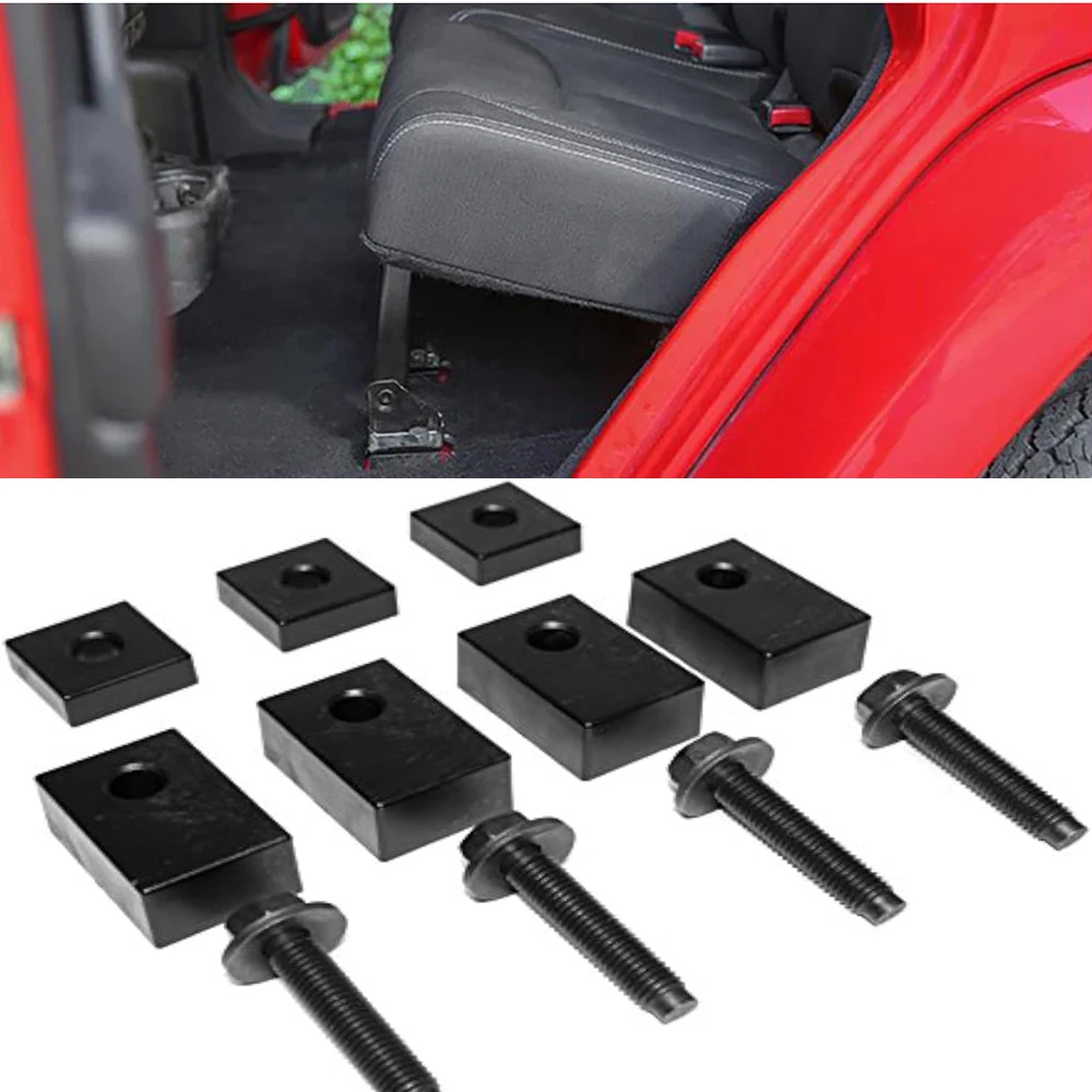 Rear Seat Recline Kit For Jeep Wrangler 4-Door JKU, 2007-2018 All Models Rear Seat Support Cushion Lifting and Tilt Washer Kit