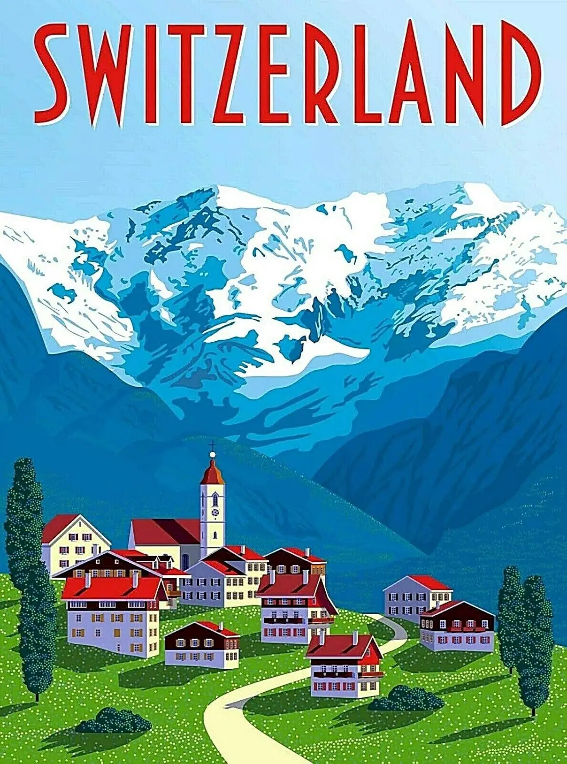 TYmall Metal Sign Wall Plaque Suisse Switzerland Scenic Retro Travel Home Wall Decor Art Art Decor House Home Tin Signs