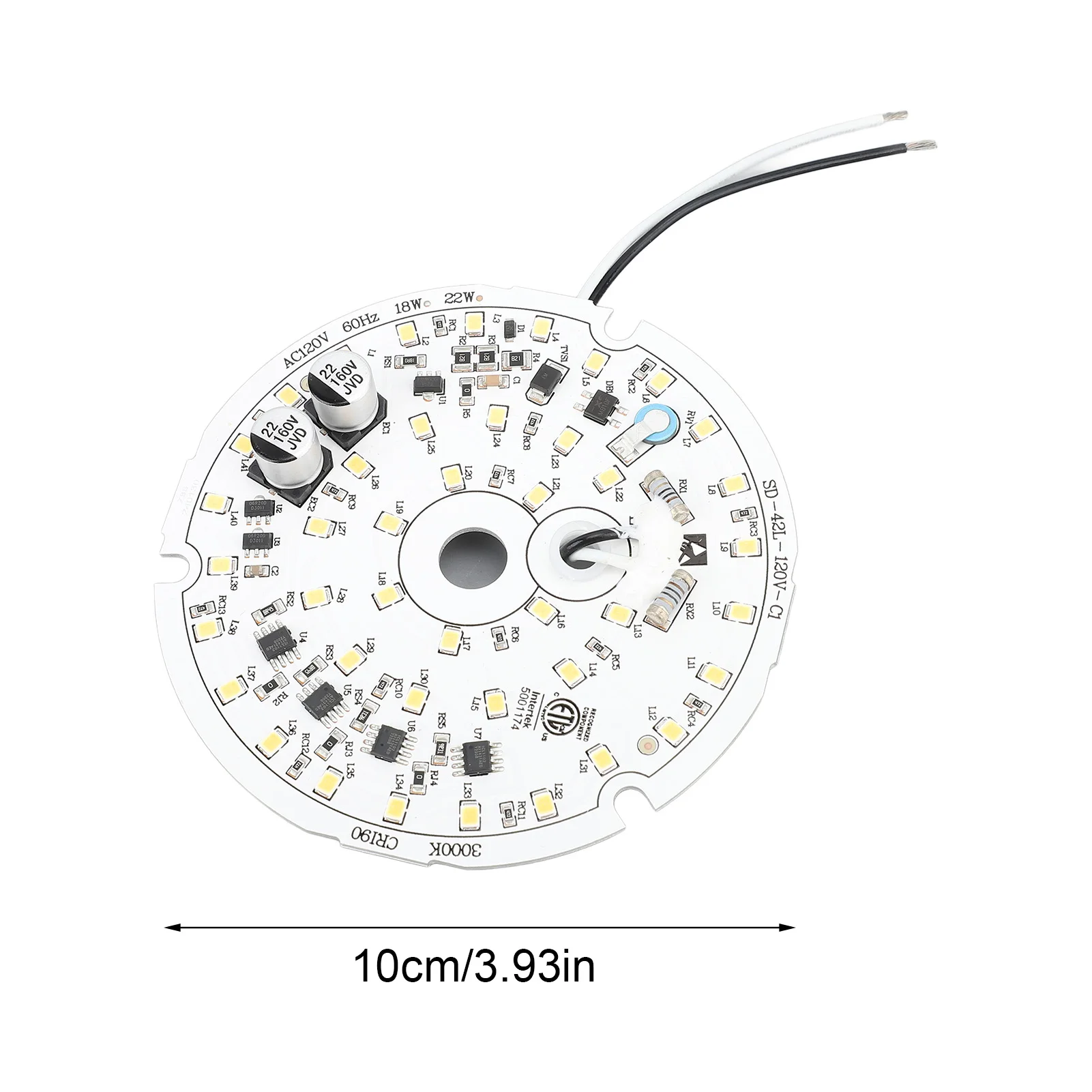 ZK40 Ceiling Fan Light Replacement Panel 3.93inch Led AC120V 18W 2000LM Dimmable Ceiling Fan Light Board Warm Light 3000K