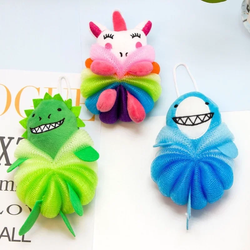 1Pcs Kawaii Baby Body Bath Ball Mermaid Kids Body Brush Soft Skin-friendly Children Bath Flower Bathroom Accessories