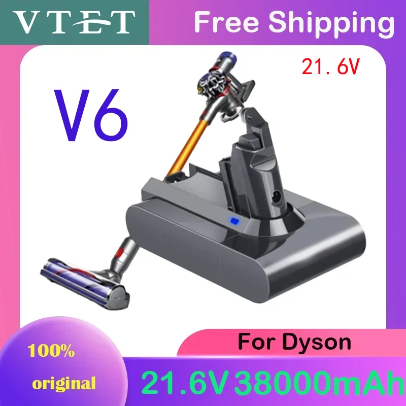 

100% оригинальный литий-ионный аккумулятор 21,6 В 38000 мАч для Dyson V6 DC58 DC59 DC62 DC74 SV09 SV07 SV03 965874 -02 Аккумулятор для пылесоса L30