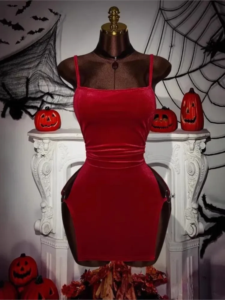 

New Party Dresses For Woman Patchwork Sexy Suspender Evening Dress Bodycon solid Color Vestidos Hollow Out Backless Package Hip