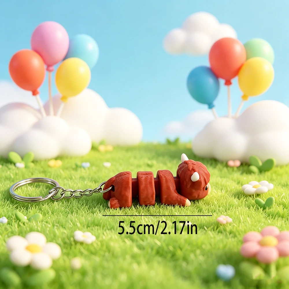 3d Printing Cute Highland Bull Keychain Fantasy Theme Design, Mobile Backpack Pendant, Mobile Phone, Car, Etc