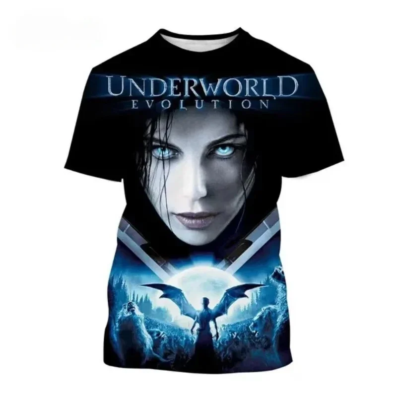 Fashion Unisex Clothing Sci-fi Movie Underworld 3D Print T Shirt Casual Personality Harajuku Street Round Neck Short-sleeved