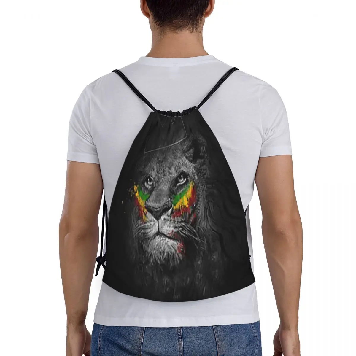 

Rastafarian Amaiquina Reggae Rasta Lion Street Skullies Backpacks Drawstring Bags Sports Bag Book Bags For Man Woman Students