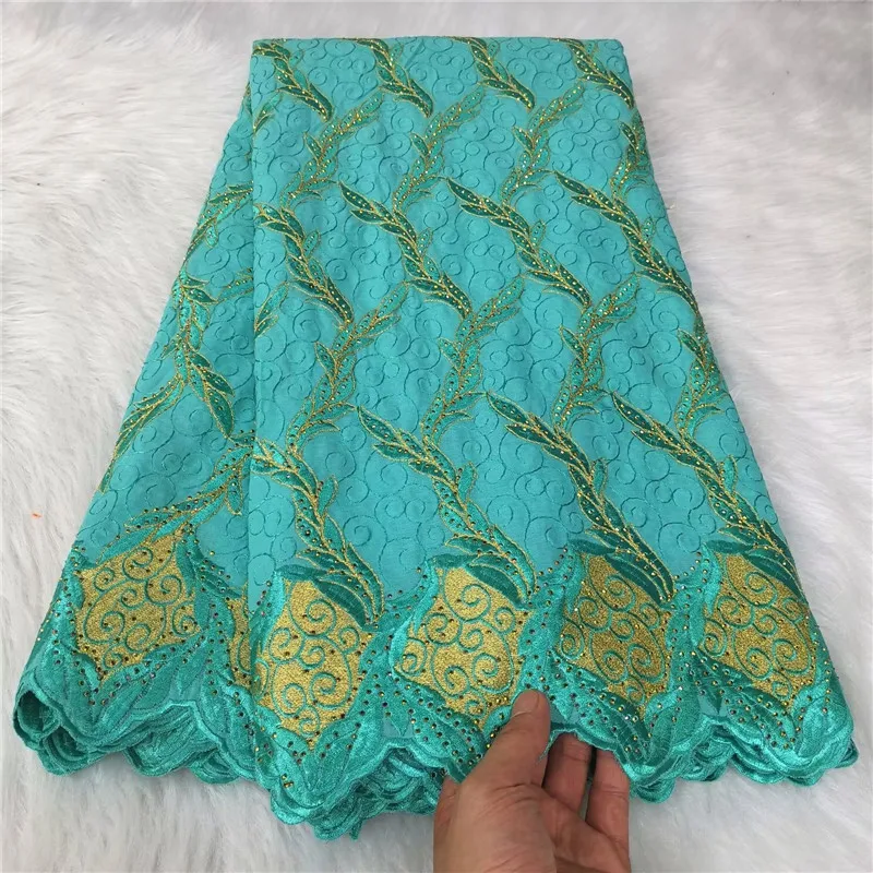 

Nigerian Lace Fabric with Stones for Sewing Party Dresses, 100% Cotton, Luxury, African, High Quality, 5 Yards, 2023