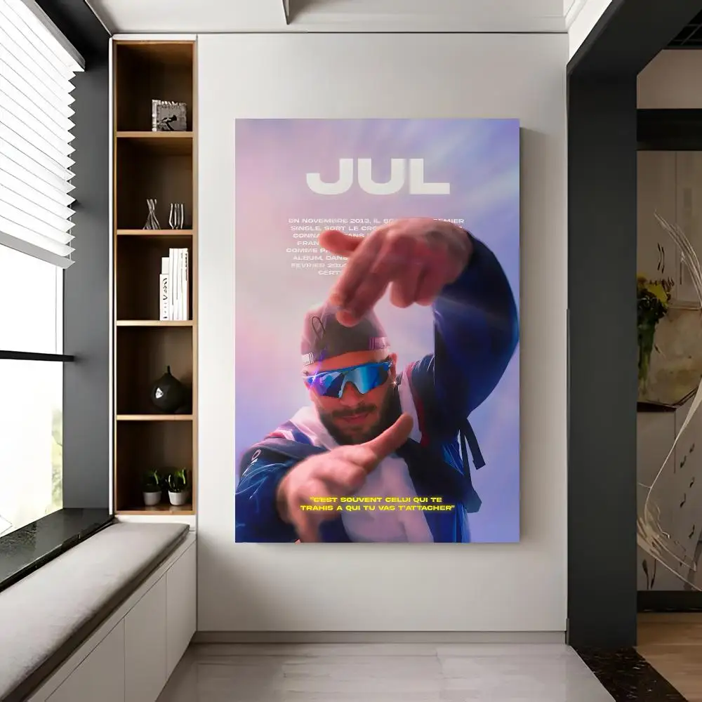 Energetic Rapper J-jul Poster Trendy Aesthetic Self-Adhesive Wall Poster Room Decor for Bedroom & Dorm