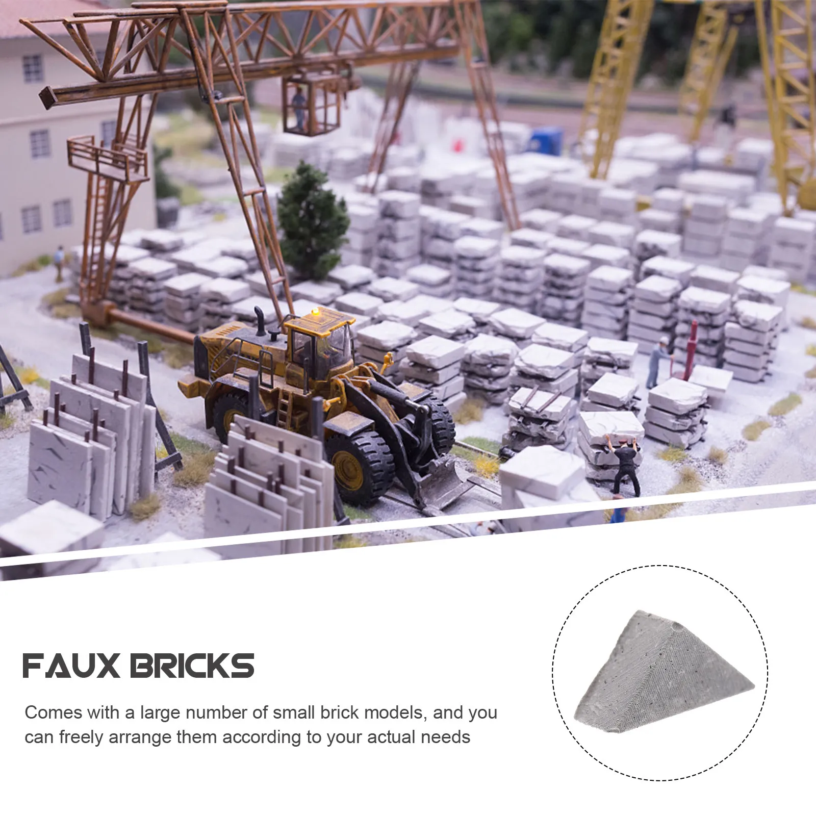 

200Pcs Miniature Triangle Bricks Pottery Fired Realistic Fake Wall Bricks for DIY Sand Table Miniature Scene Landscaping