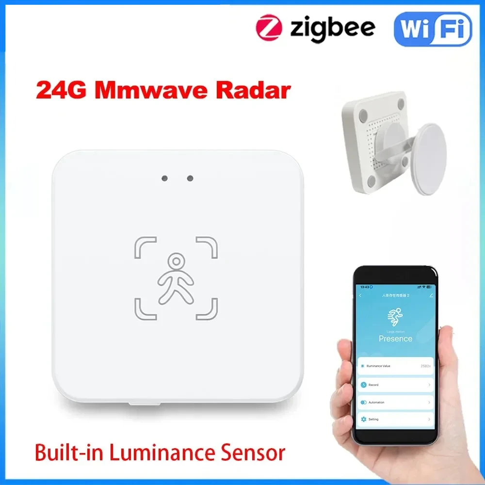 

24G Zigbee Human Presence Detector Smart Human Body PIR Sensor Radar Detector Motion Sensors Support Home Assistant