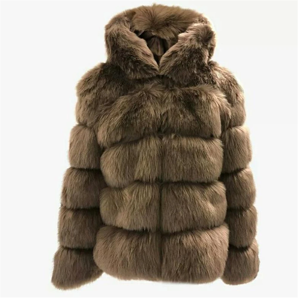 2024 New Winter Fashion Faux Fox Fur Faux Fur Coat Women Long Sleeve Women Fur Coat Overcoat Fur & Faux Fur Women Fur Coat